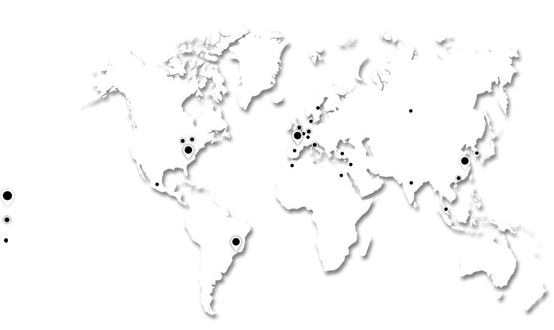 Carte de l'implantation internationale d'Aplix