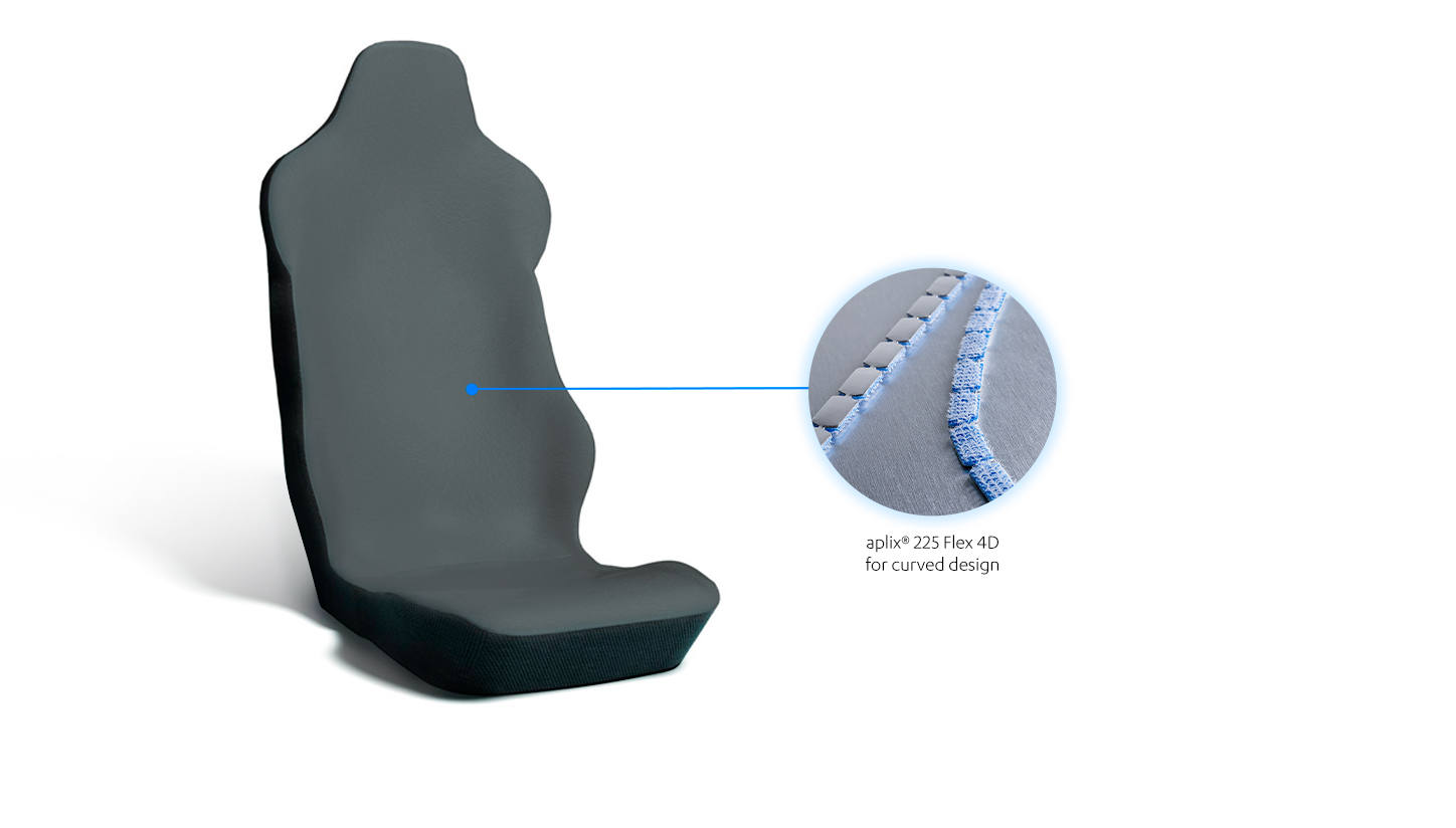 aplix hook and loop for automotive seat assembly 