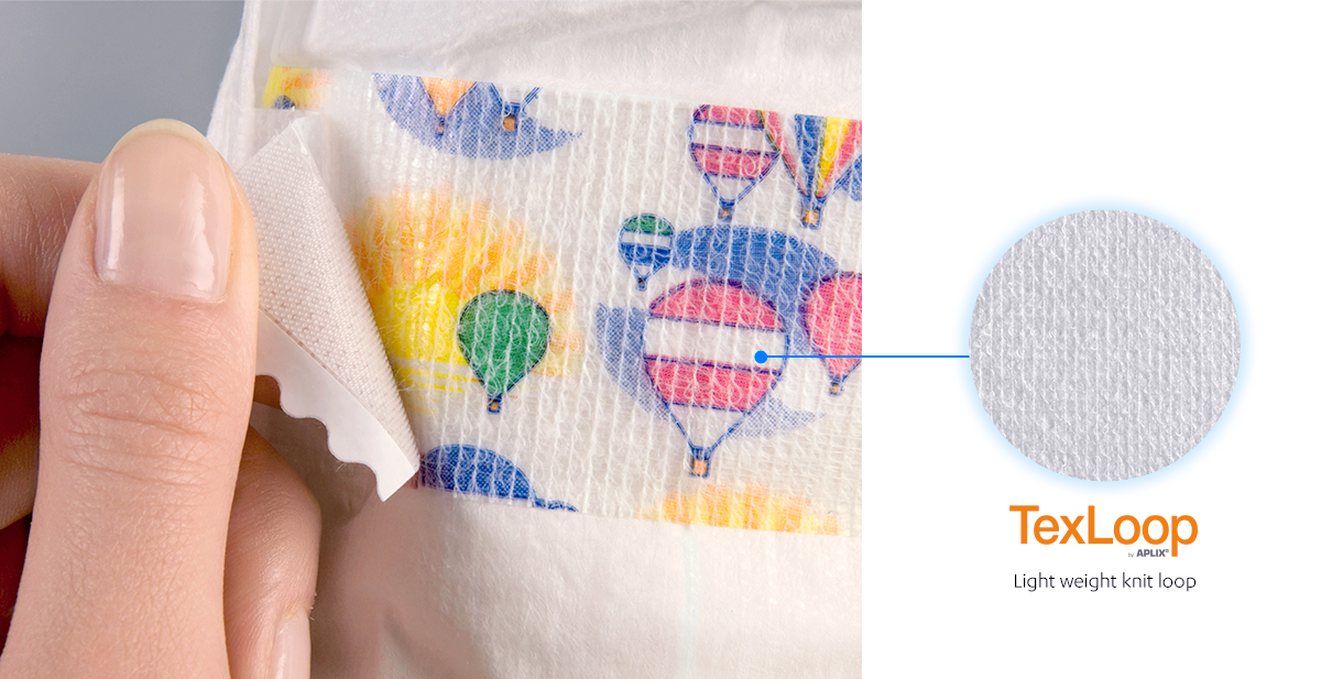 texloop by aplix soft loop closure for diapers