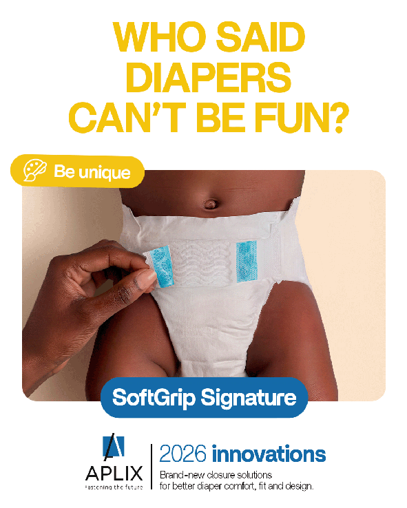 Innovatiive mechanical closures for diapers SoftGrip Signature APLIX