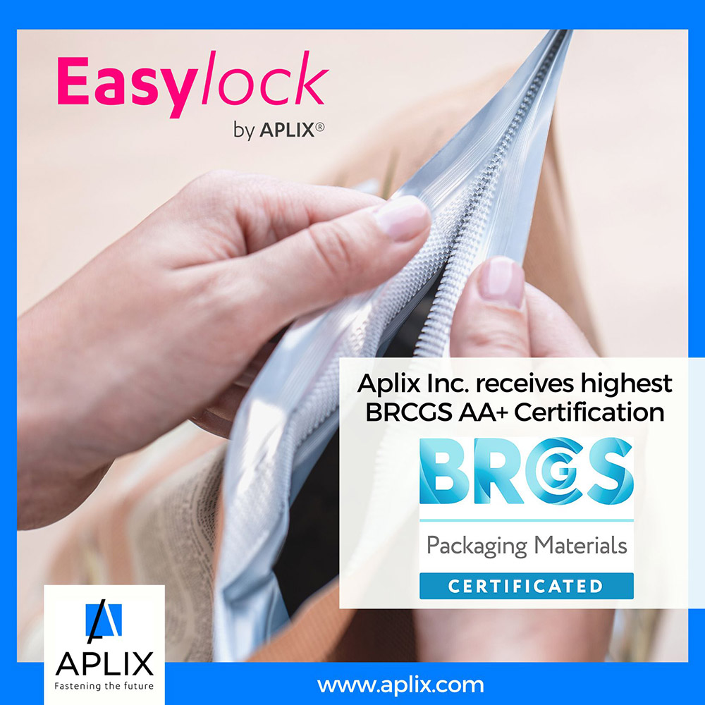 brcgs certification aplix inc easylock packaging closure