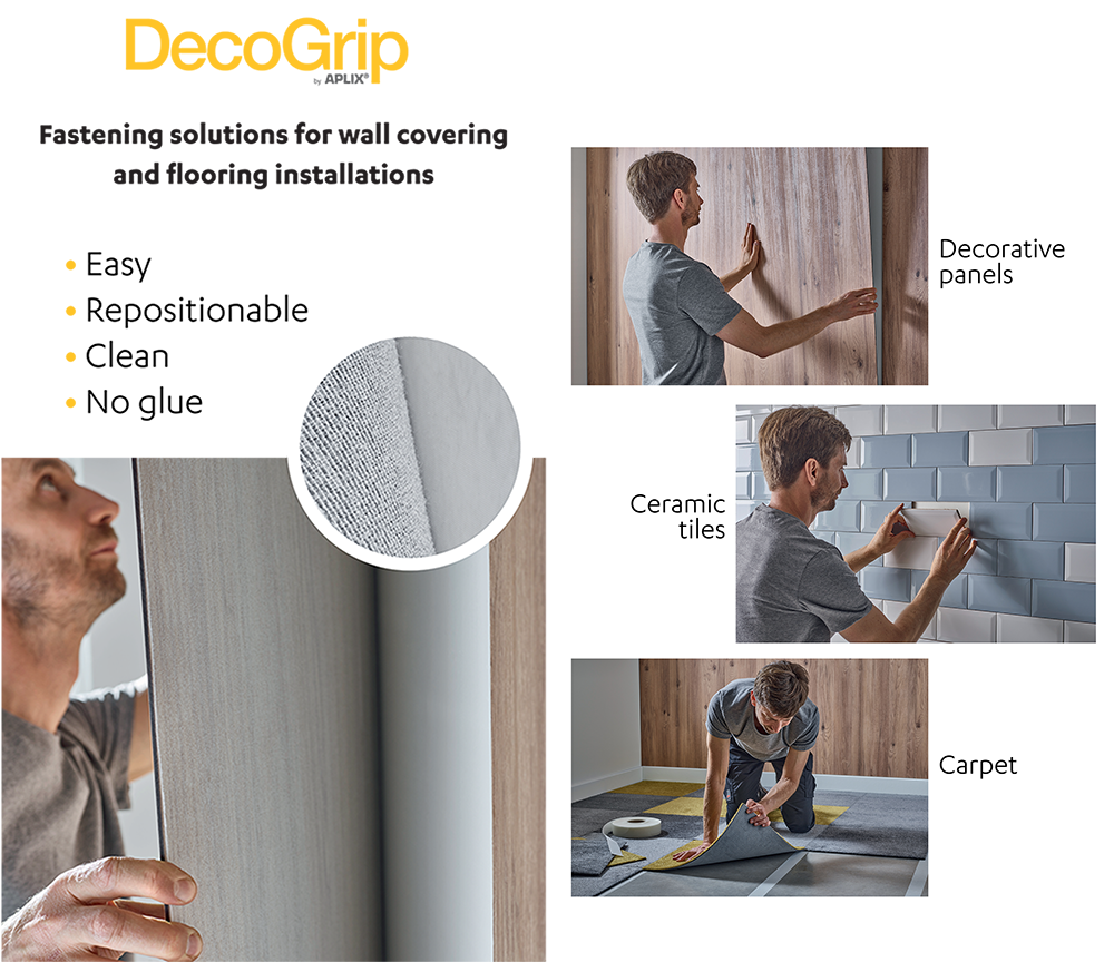 Decogrip aplix hook and loop for construction